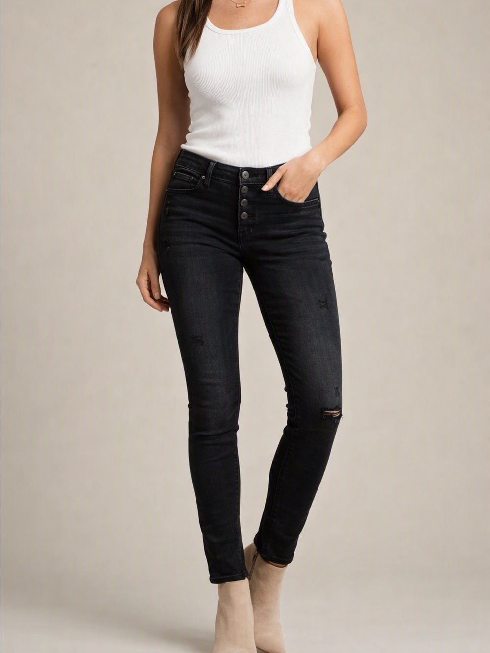 KUT from the Kloth MIA High Rise Skinny Jeans – Black Wash, Size 4